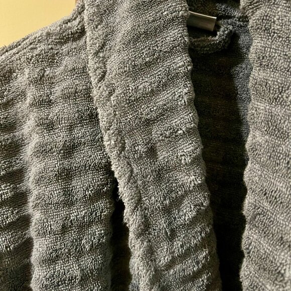 Robe - Melange Home 100% Turkish Zero Twist Rib bathrobe - Picture 3 of 7